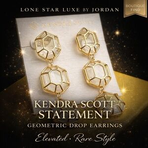 Kendra Scott Maxine Gold Statement Earrings|Champagne Neutral | Rare/HTF